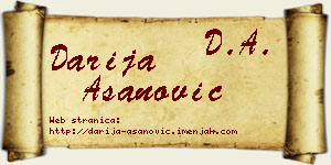 Darija Asanović vizit kartica